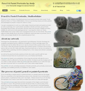 Website design stoke - portfolio - Pencil and Pastel Portraits by Andy Website